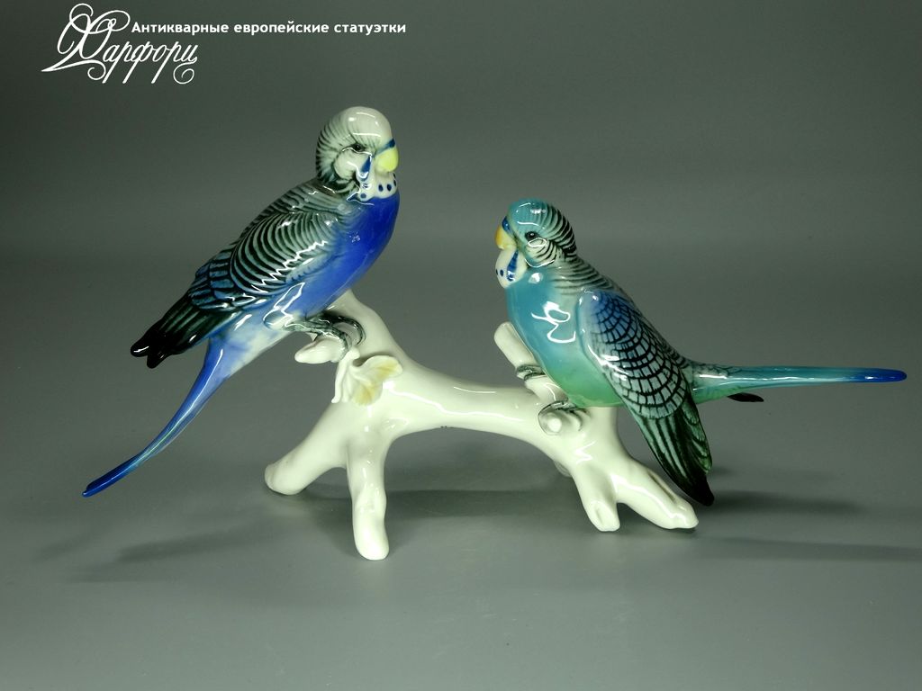 Купить фарфоровые статуэтки Frankenthal, Пара волнистых попугаев, Германия